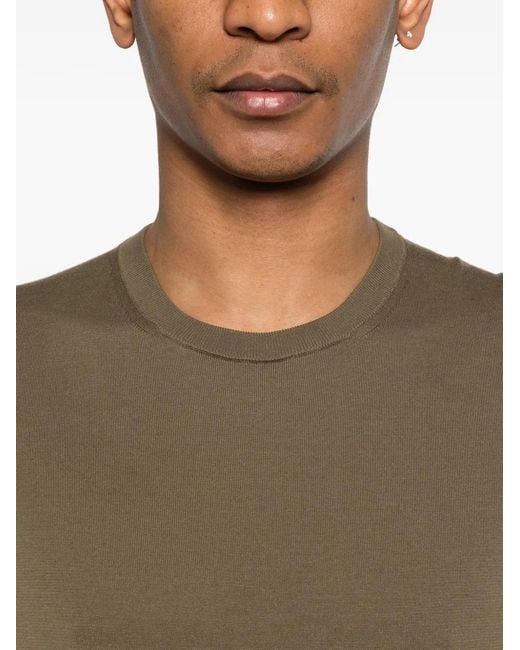 Drumohr Brown Crew-Neck T-Shirt for men