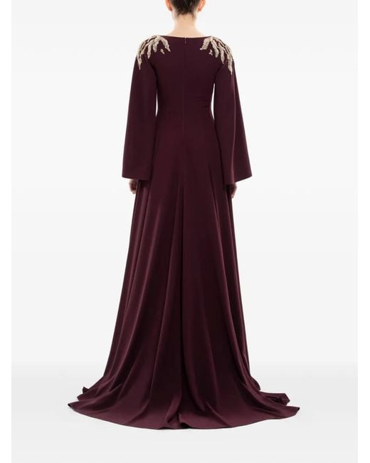 Saiid Kobeisy Purple Embellished Maxi Dress