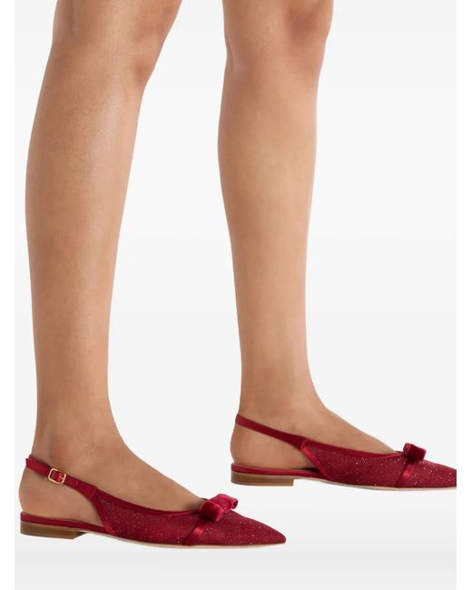 Malone Souliers Red Jama Slingback Flat Pumps