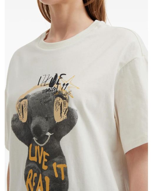 Izzue White Graphic T-Shirt