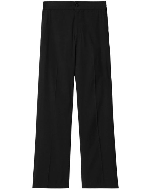 Burberry Black Pressed-crease Cotton Trousers for men