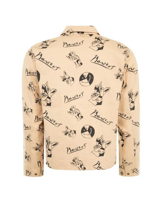 Market Natural Smiley Cubism Patterned Jacket for men