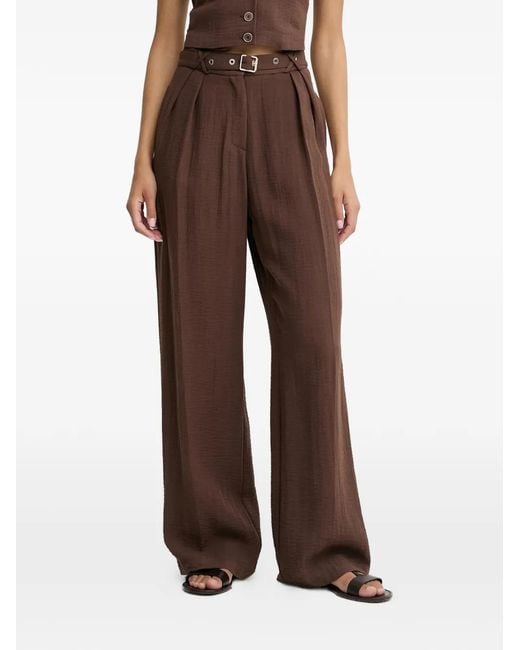 Pantalones Con Cinturón SIMONA CORSELLINI de color Brown