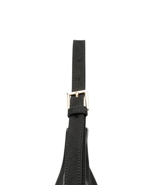 THEMOIRÈ Black Zoe Suede-Effect Shoulder Bag