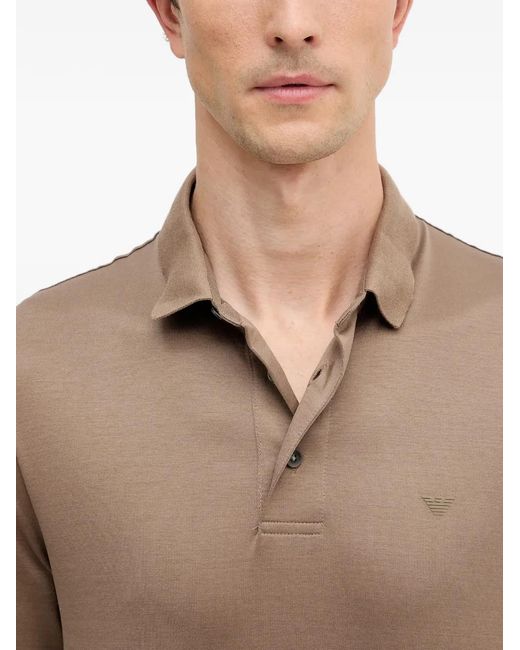 Emporio Armani Natural Long-Sleeves Polo Shirt for men
