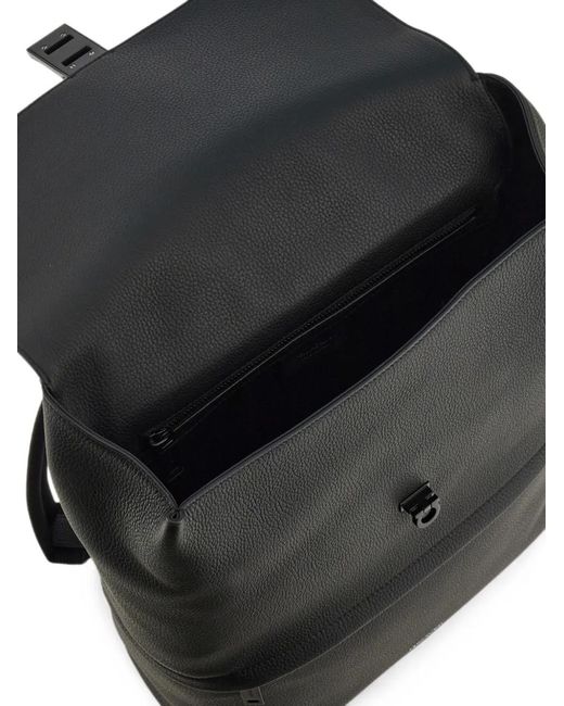 Ferragamo Black Backpack With Hug Buckle for men
