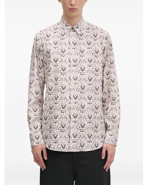 Paul Smith Gray Patterned Long-Sleeved Shirt for men