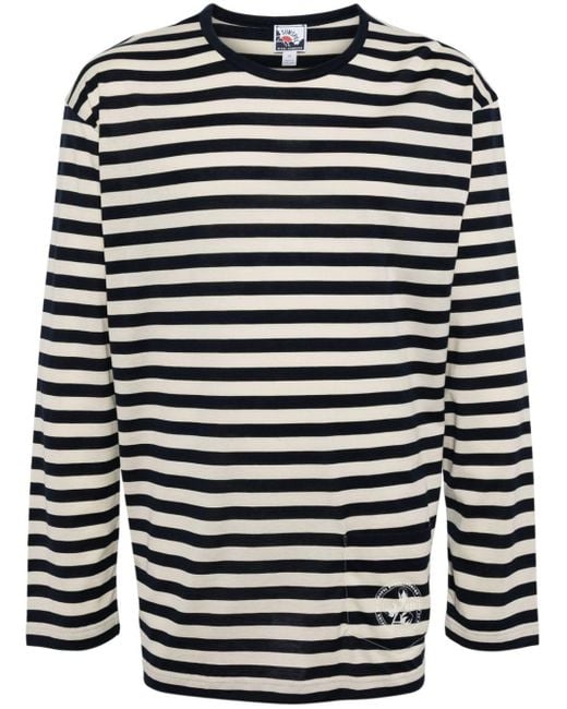 Sunspel Blue X Nigel Cabourn Striped Cotton T-shirt for men