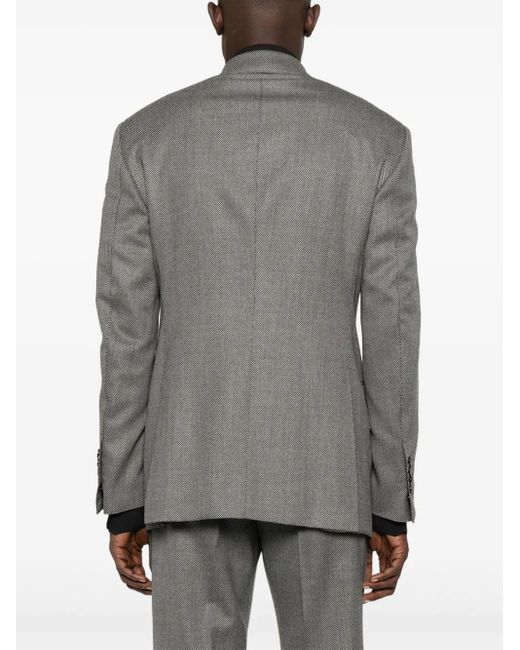 Blazer En Laine À Boutonnière Croisée Tom Ford pour homme en coloris Gray