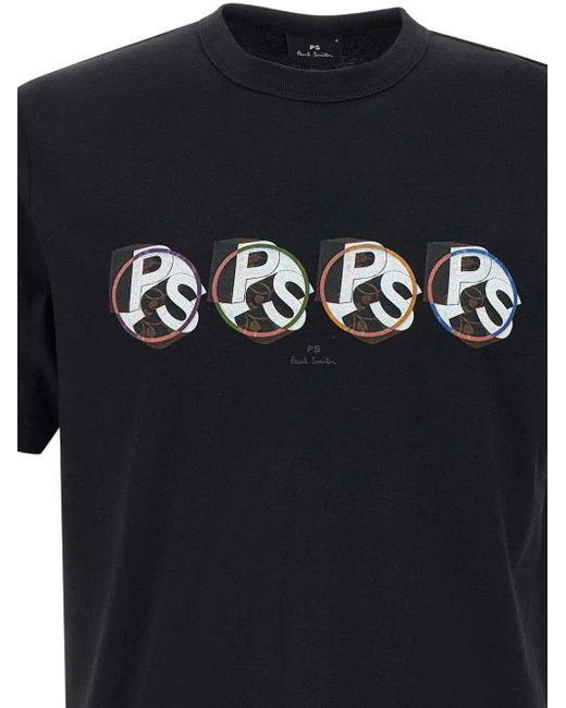 メンズ Paul Smith Ps サークルロゴ Tシャツ Black