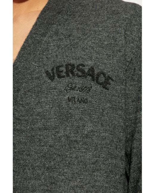 Versace Gray Milano Stamp Cardigan for men
