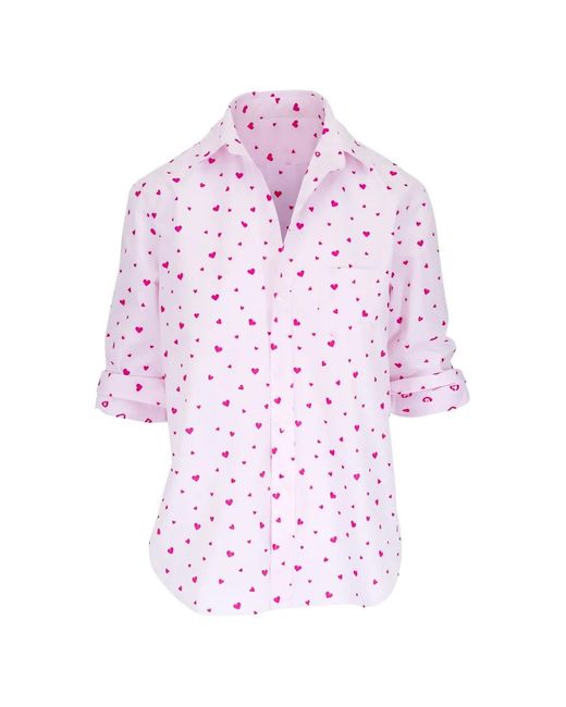 Frank & Eileen Pink Eileen Heart-Print Shirt