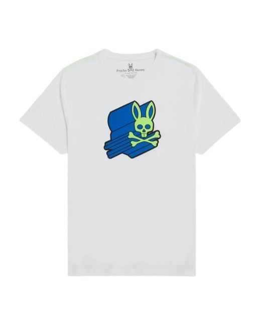 Psycho Bunny White Logo Asher T-Shirt for men