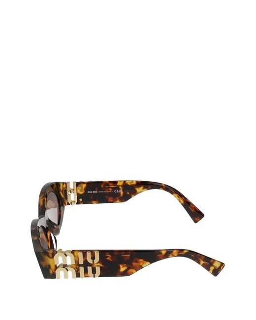 Miu Miu Brown Glimpse Geometric-Frame Sunglasses