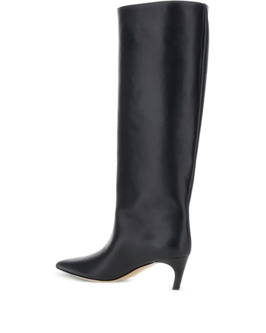 Semicouture Black Pointed-Toe Knee-High Boots