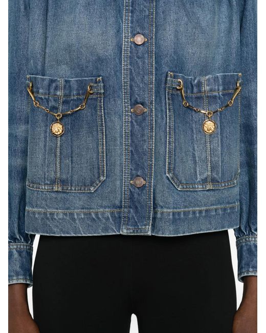 Chloé Blue Squared Fit Front Pockets Denim Jacket