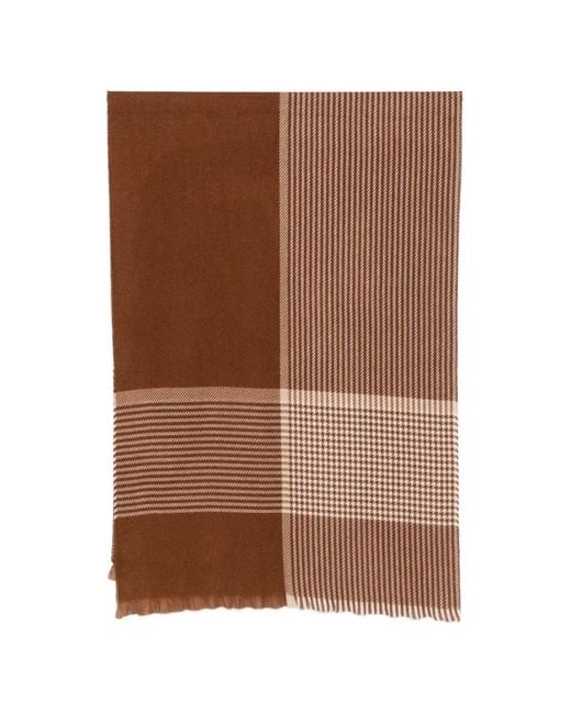 Barbour Brown Melody Check-Pattern Scarf