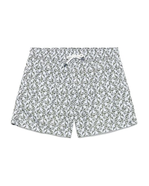 Short De Bain À Fleurs Fedeli pour homme en coloris White