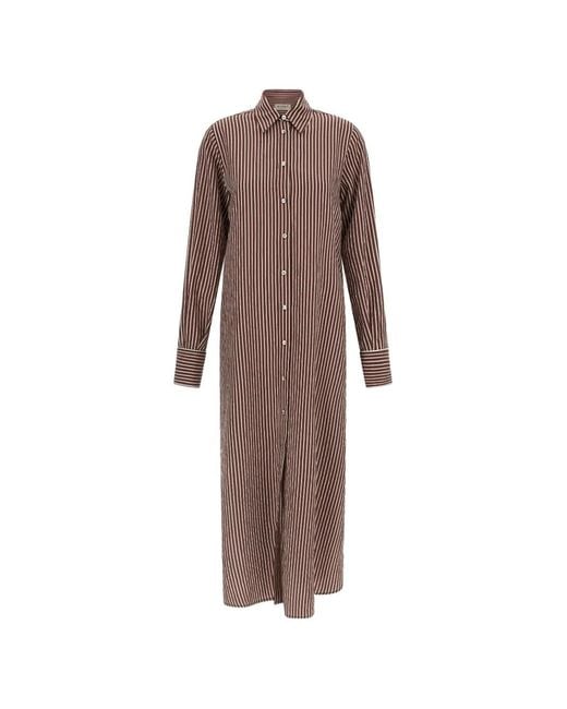 Le twins Brown Brina Striped Midi Dress