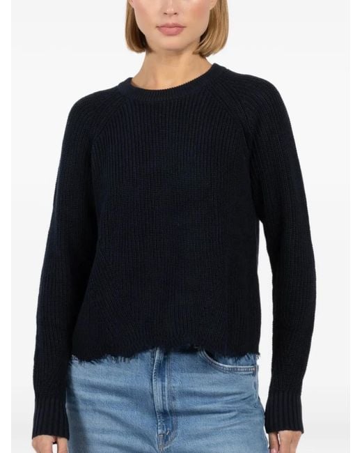 Autumn Cashmere Black Ausgefranster Pullover