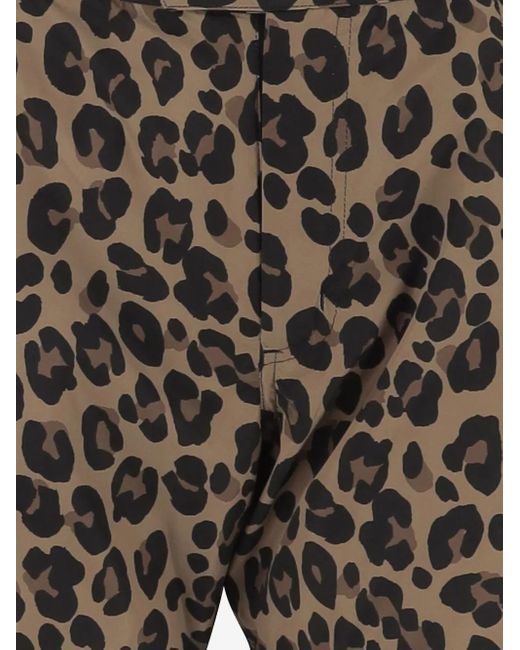 Aspesi Brown Leopard-Print Shorts