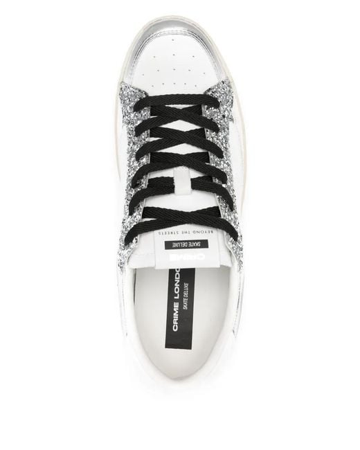 Crime London White Sk8 Deluxe Sneakers