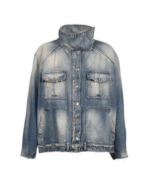 Domenico Orefice Blue A4 Distressed Denim Jacket for men