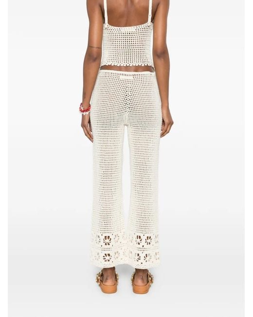 TERRY PUESTO White Crochet-Knit Trousers