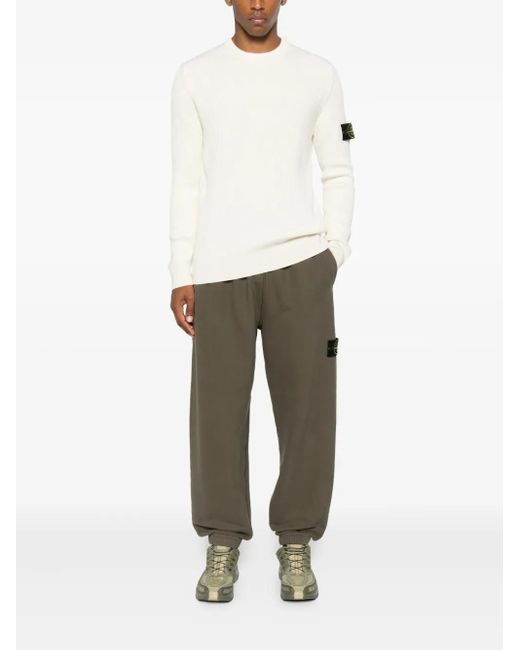 Stone Island Green Logo-Patch Track Pants for men