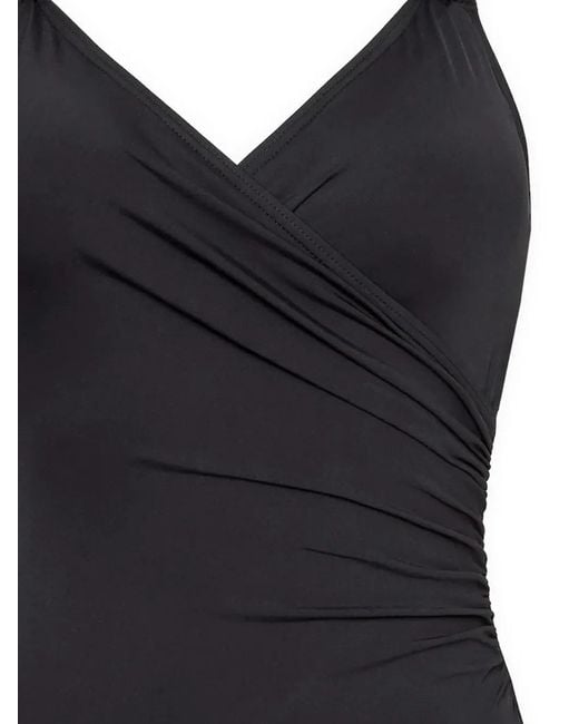 MICHAEL Michael Kors Black Logo V-Neck Swimsuit