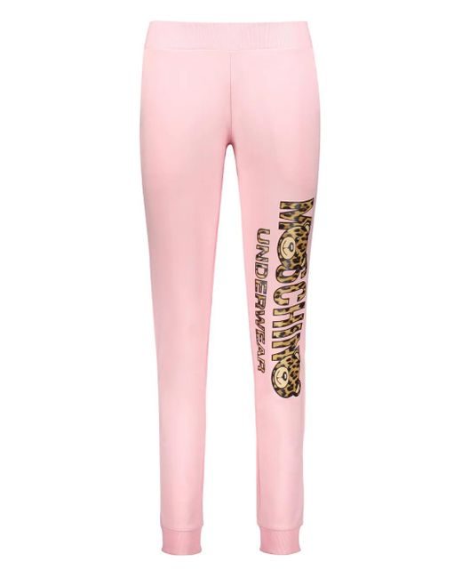 Moschino Pink Hose Mit Logo-Print