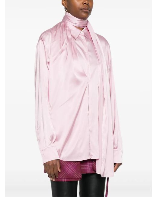Acne Pink Pinstriped Pencil Skirt