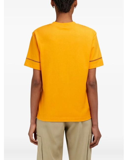 Ferragamo Yellow T-Shirt Mit Logo-Verzierung