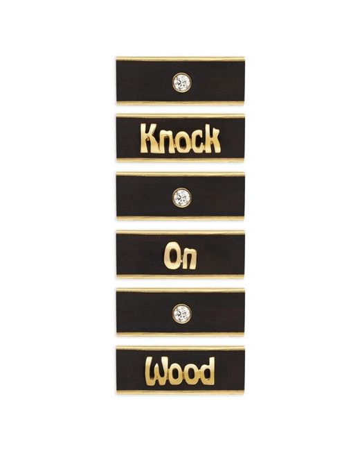 Marie Lichtenberg Metallic Collier Knock On Wood Serti De Diamants