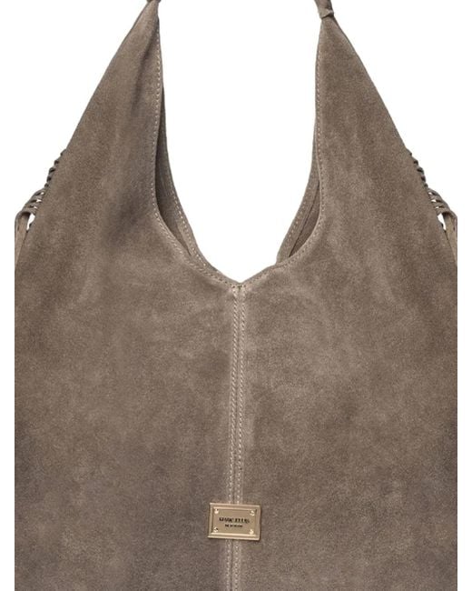 Marc Ellis Brown Fringed Logo-Detail Tote Bag