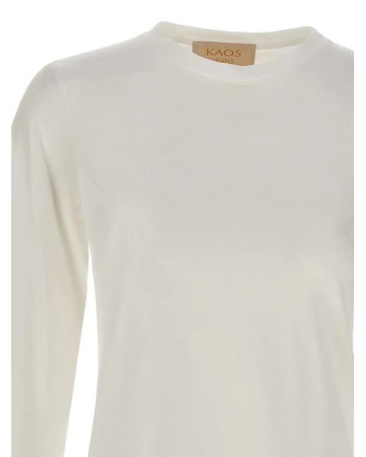 Top de manga balloon Kaos de color White