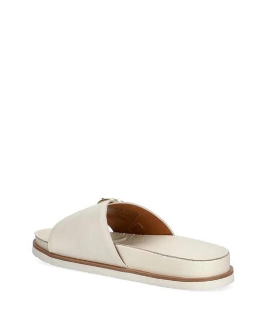Gant White Buckle-Fastening Crossover-Strap Slides