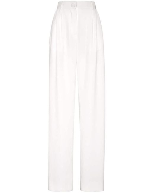 Philipp Plein White High-waisted Tailored Trousers