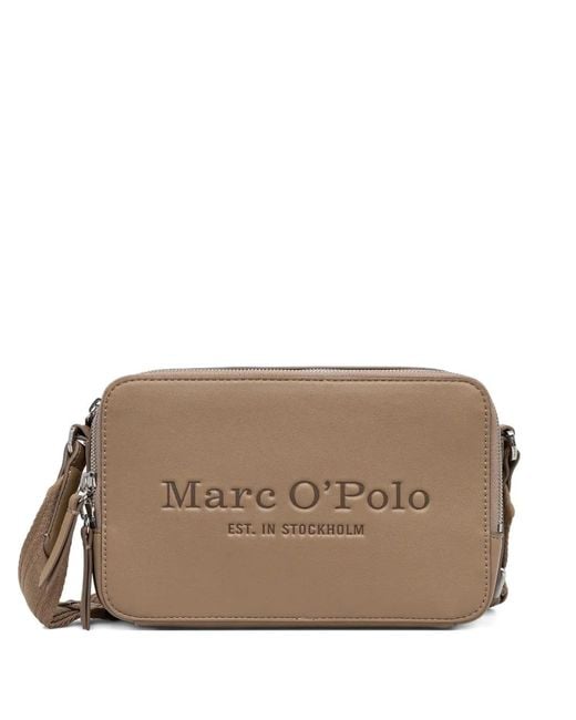 Marc O' Polo Brown Small debossed zip crossbody bag