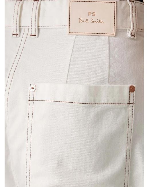 Paul Smith White Pleated-Detail Mini Shorts