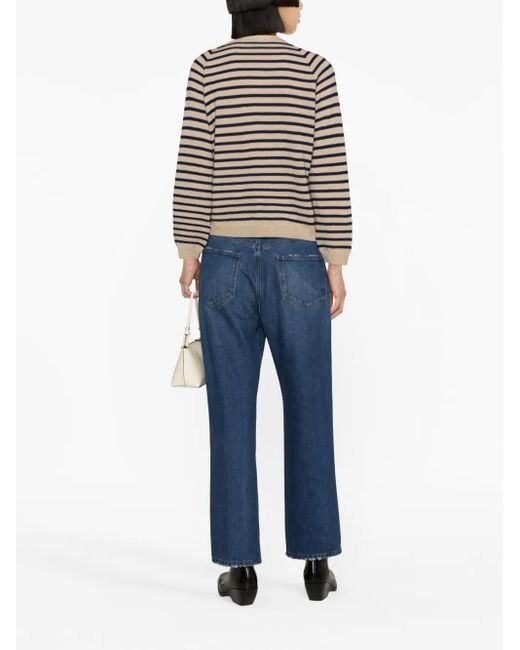 A.P.C. Gray Lilas Striped Wool Jumper