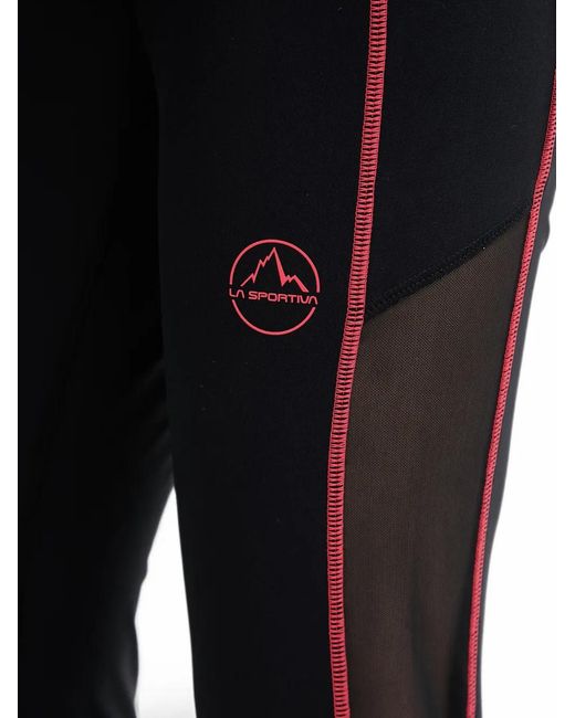 La Sportiva Black Triumph Mesh-Panelled Flatlock-Stitch Trousers