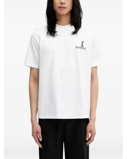 Barbour White Oversized T-Shirt for men