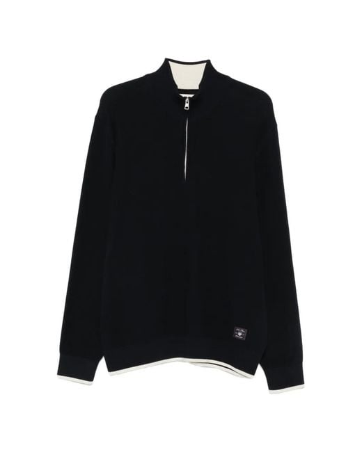 Gant Black Pull À Col Zippé Et Manches Longues for men