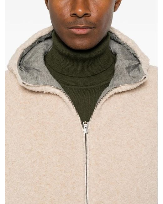 Herno Natural Fleece-Texture Hooded Jacket for men