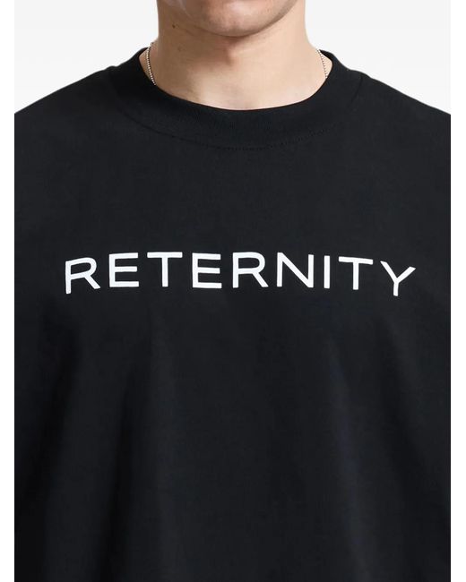 RETERNITY Black Logo-Print T-Shirt for men