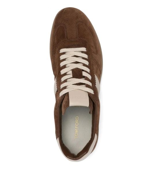 Tom Ford Sneakers Met Suède Vlakken in het Brown voor heren
