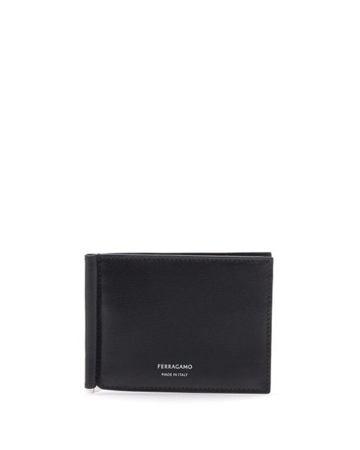 Ferragamo Black Bi-fold Leather Wallet for men