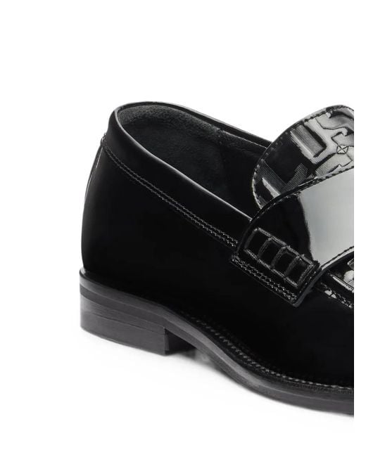 Gcds Black Wirdo Monogram-Embossed Loafers