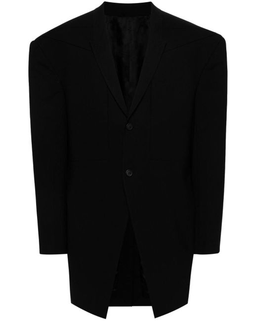 Rick Owens Einreihiger EDFU Mantel in Black für Herren
